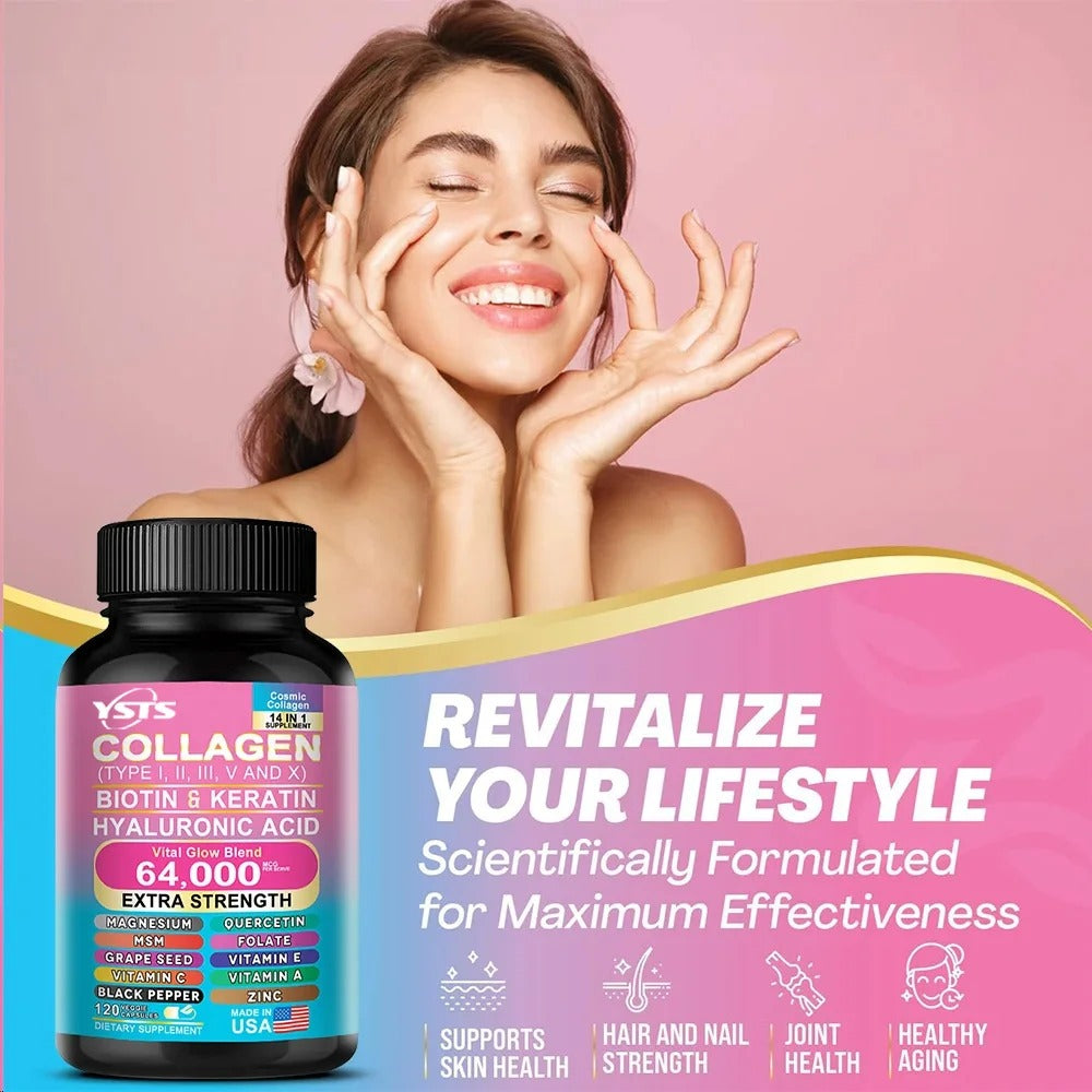Collagen Booster Formula: Reveal Brighter, Younger Skin with Advanced Hair & Nail Support