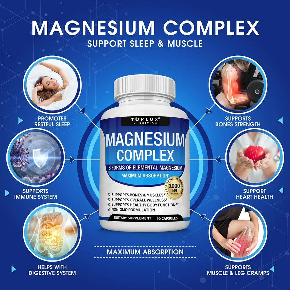 Magnesium Complex - Sleep Support, Stress Relief, Muscles & Relaxation