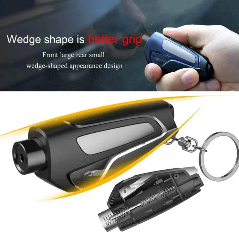 3-in-1 Car Safety – Window Breaker, Seatbelt Cutter & Hammer Kit for Escape AVOXZY