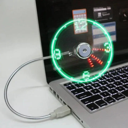 Mini Clock Fan - USB-Powered Cooling with LED Time Display