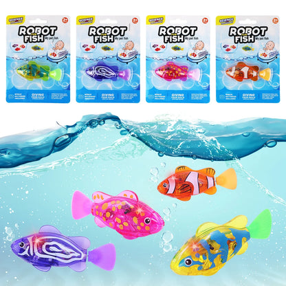 LED Swimming Robot Fish Toy - Swimming Bath Plastic Fish Toy Gift