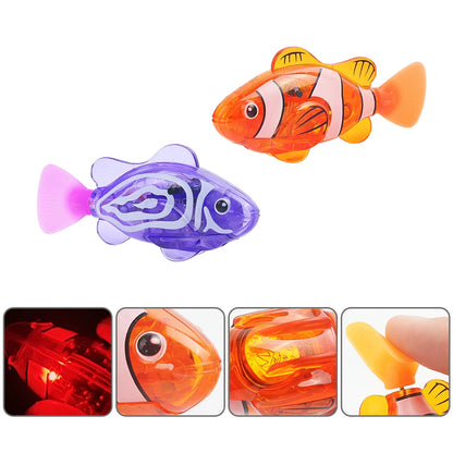 LED Swimming Robot Fish Toy - Swimming Bath Plastic Fish Toy Gift