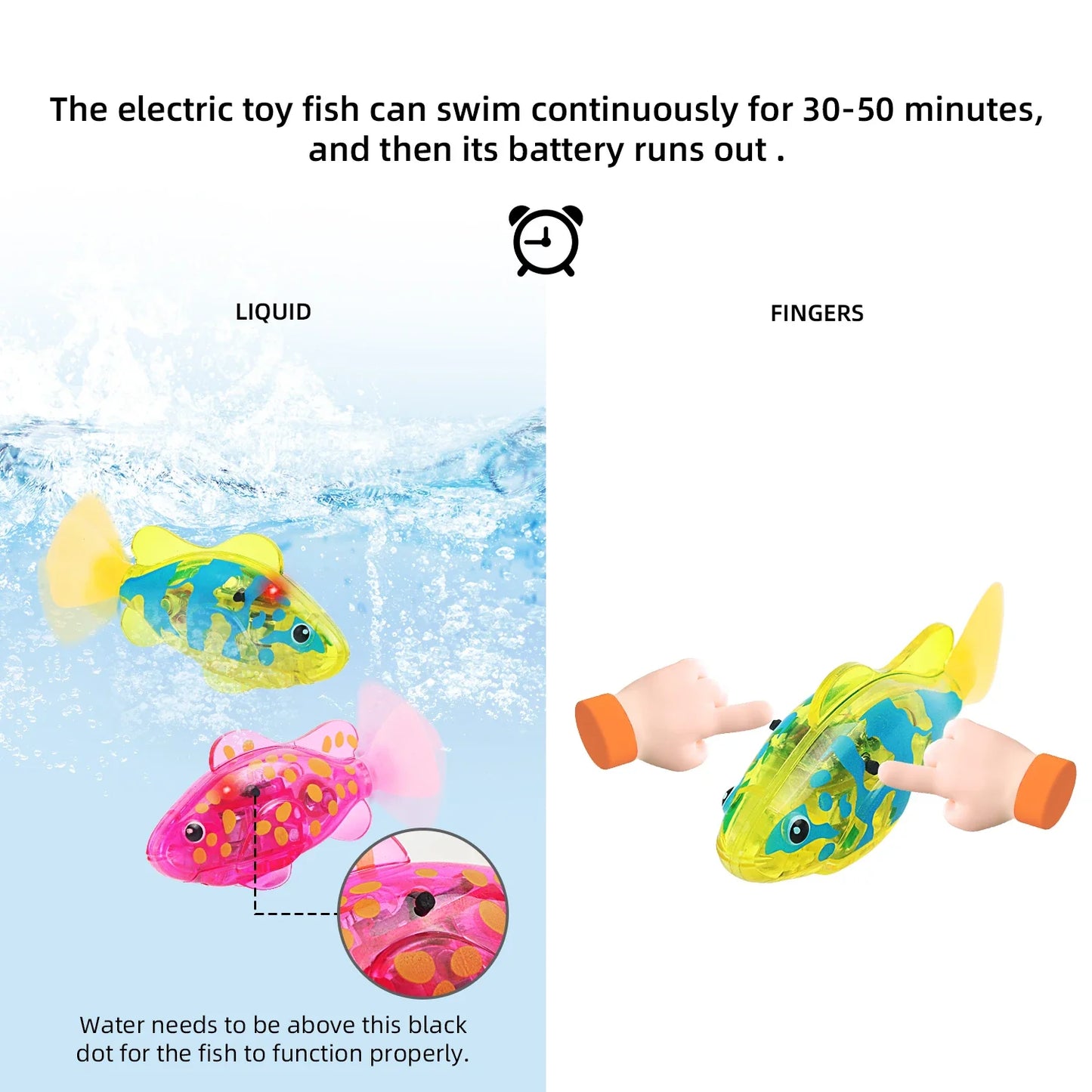 LED Swimming Robot Fish Toy - Swimming Bath Plastic Fish Toy Gift