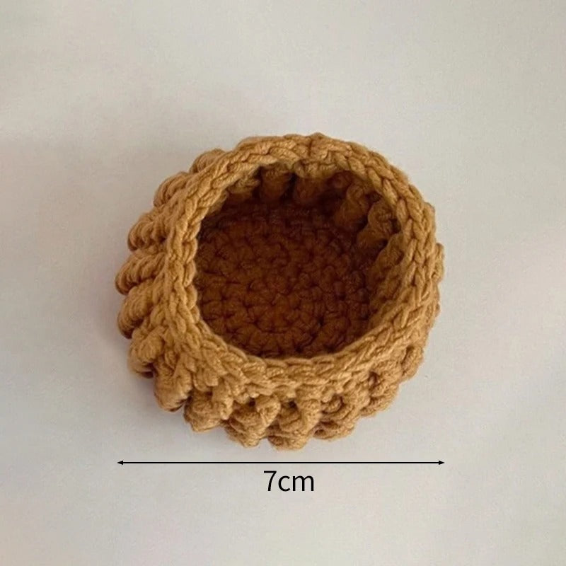 Handmade Crochet Sunflower Pot & Coaster Set