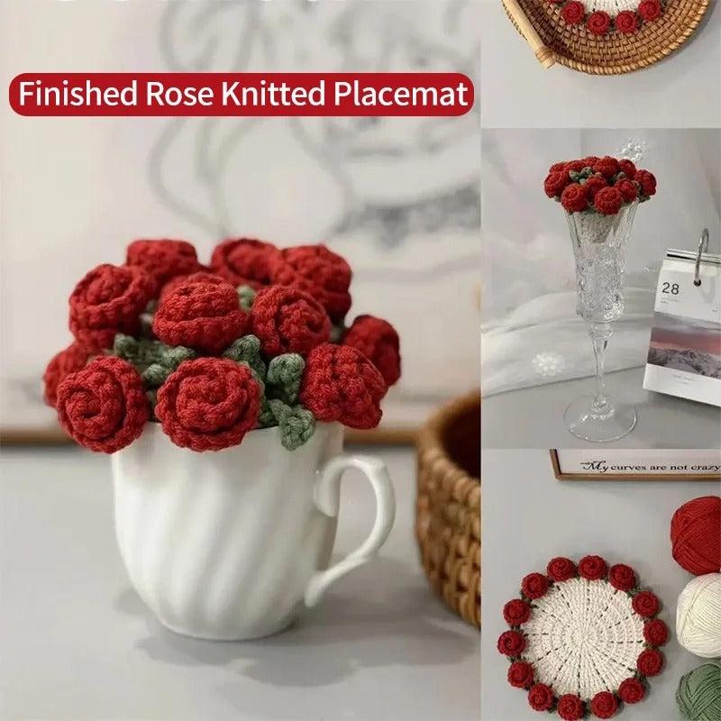 Handmade Crochet Sunflower Pot & Coaster Set