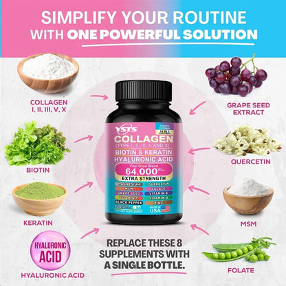 Collagen Booster Formula: Reveal Brighter, Younger Skin with Advanced Hair & Nail Support